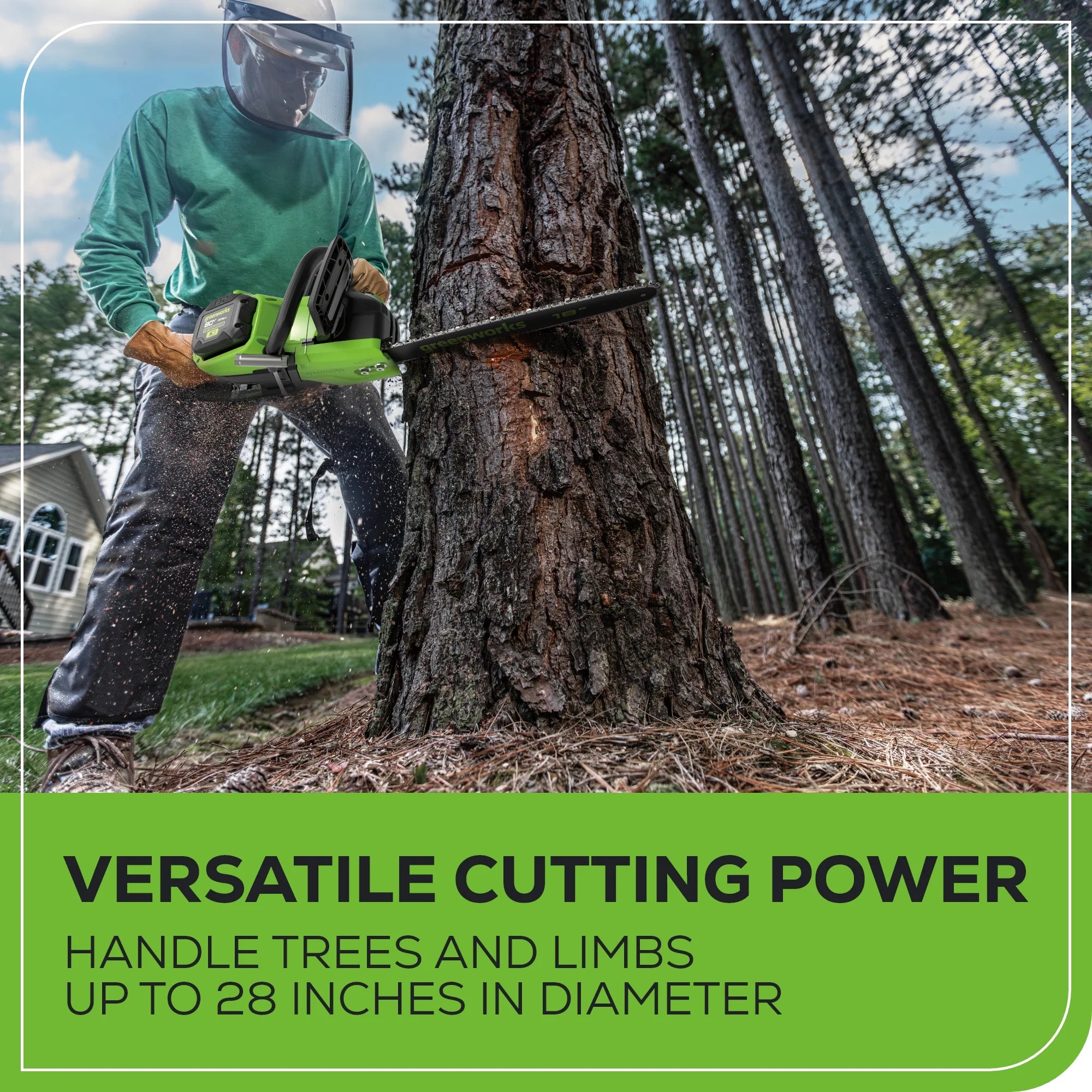80V Cordless Chainsaw 16-Inch with 2.5Ah Battery and Charger