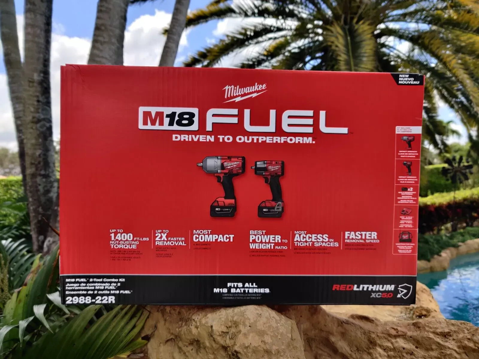 Milwaukee 3010-22 M18 FUEL 18V 1/2" HTIW - 3/8" MTIW Automotive Combo Kit