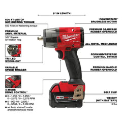 Milwaukee Pre-Sale 2960-22R M18 FUEL 18V 3/8" Mid-Torque Impact Wrench w/ Ring Kit