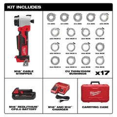 Milwaukee 2679-22 M18 18V FORCE LOGIC 600 MCM Crimper Kit w/ Cable Stripper Dies