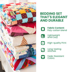 Festive Santa Joy 3-Piece Quilted Bedding Set NCU0DK2166