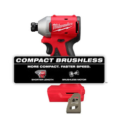 Milwaukee Pre-Sale 3650-20 M18 18V 1/4" Compact Brushless Hex Impact Driver - Bare Tool