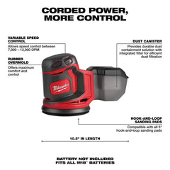 Milwaukee 2648-20 M18 18V Cordless Random Orbit Sander - Bare Tool