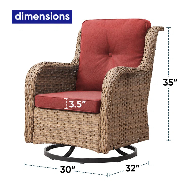 Wicker Rattan Swivel Patio Wicker Chairs (Set of 2)