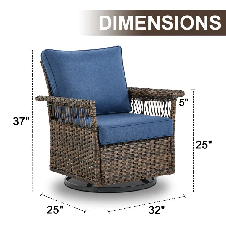 Swivel Patio Chair with Cushions