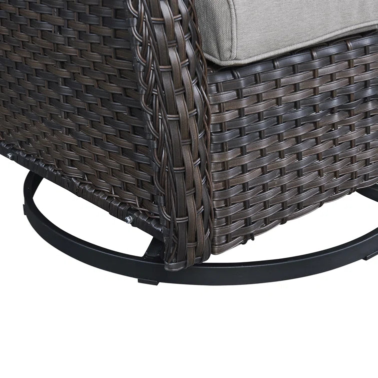 Wicker Rattan Swivel Patio Wicker Chairs (Set of 2)