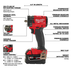 Milwaukee Pre-Sale 2854-22R M18 FUEL 18V 3/8" Compact Impact Wrench w/ Friction Ring Kit
