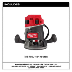 Milwaukee 2838-20 M18 FUEL 18V 1/2" Cordless Lithium-Ion Router - Bare Tool