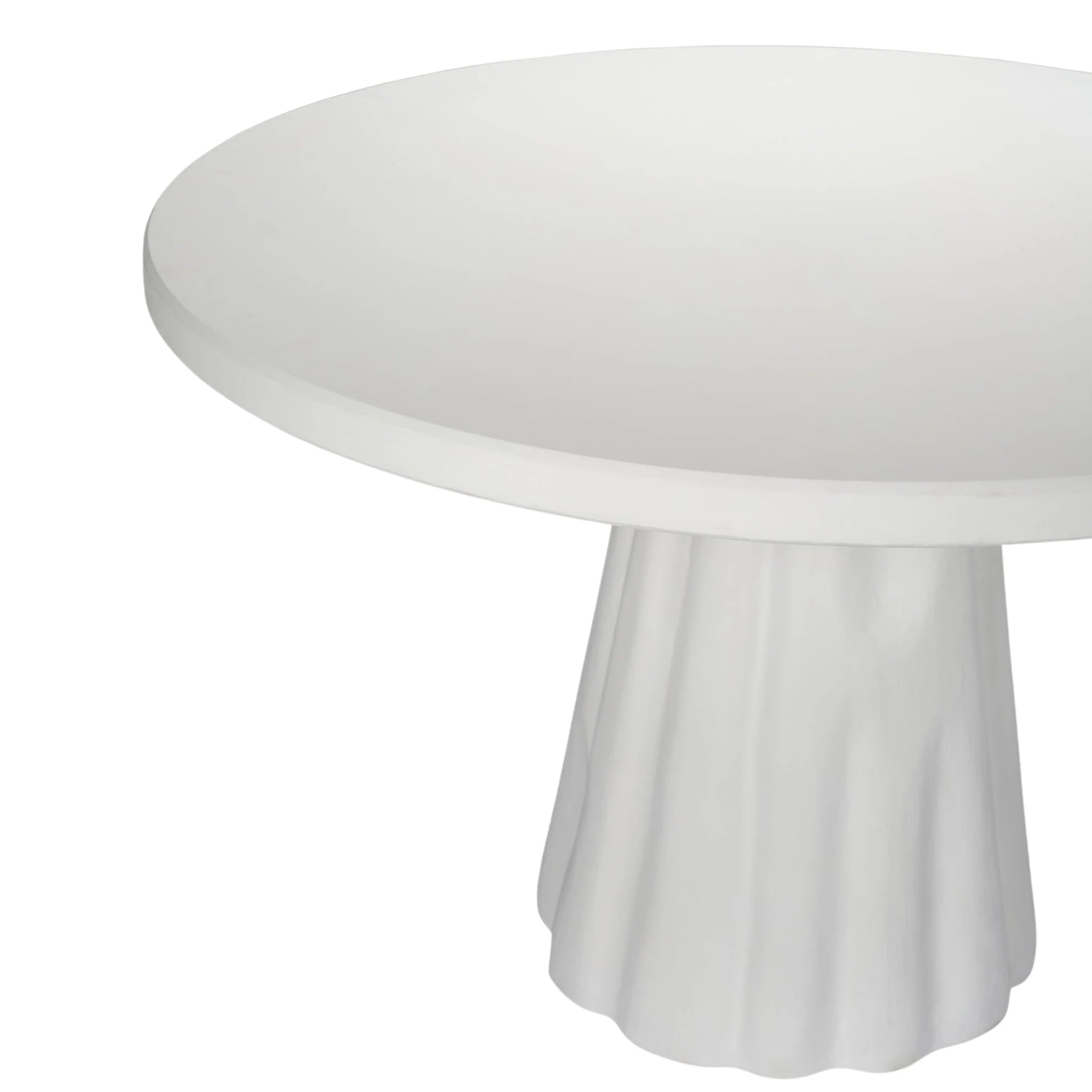 Modern White Reconstituted Stone Outdoor Dining Table