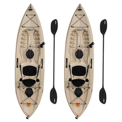 10 ft Fishing Kayak - Sit On Top Angler Kayak with Padded Seat, Rod Holders & Storage Hatches
