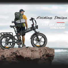 ⭐Factory clearance sale⭐45km/h 20 inch folding all terrain full suspension mountain electric bike