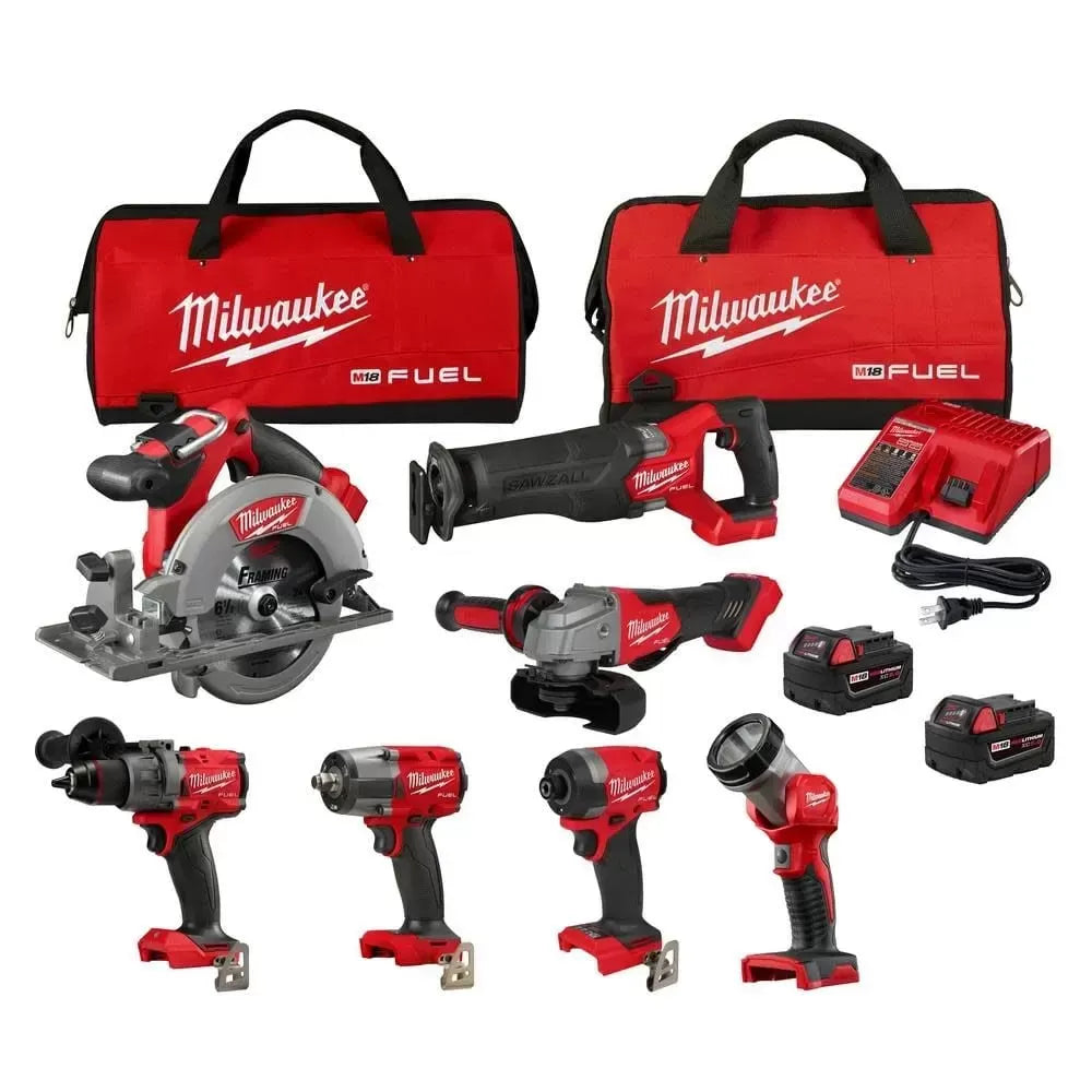 🔥Milwaukee 3697-27 M18 FUEL 18V 7 Tool Cordless Lithium-Ion Combo Kit