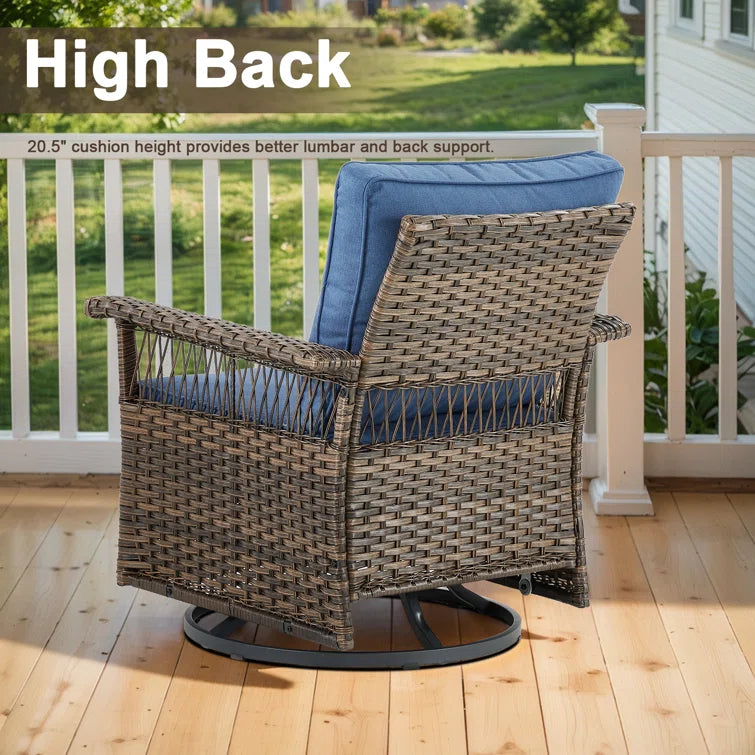Swivel Patio Chair with Cushions