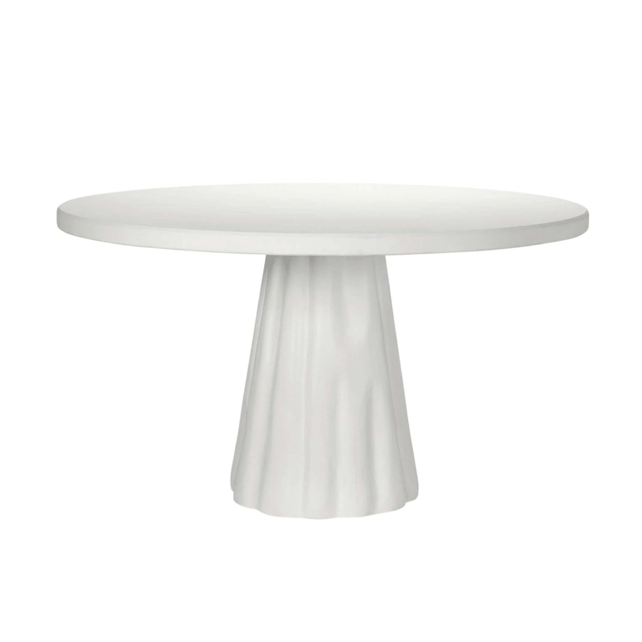 Modern White Reconstituted Stone Outdoor Dining Table