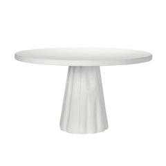 Modern White Reconstituted Stone Outdoor Dining Table