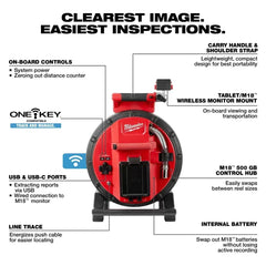 Milwaukee 2972-20 M18 18V 100’ Flexible Pipeline Inspection Reel - Bare Tool