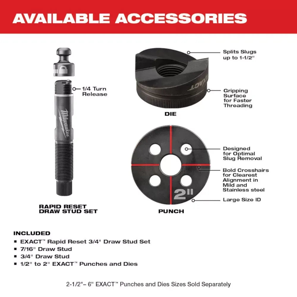 Milwaukee 2676-22 M18 18V FORCE LOGIC 10T Knockout Tool Kit w/ 1/2" -2" Capacity