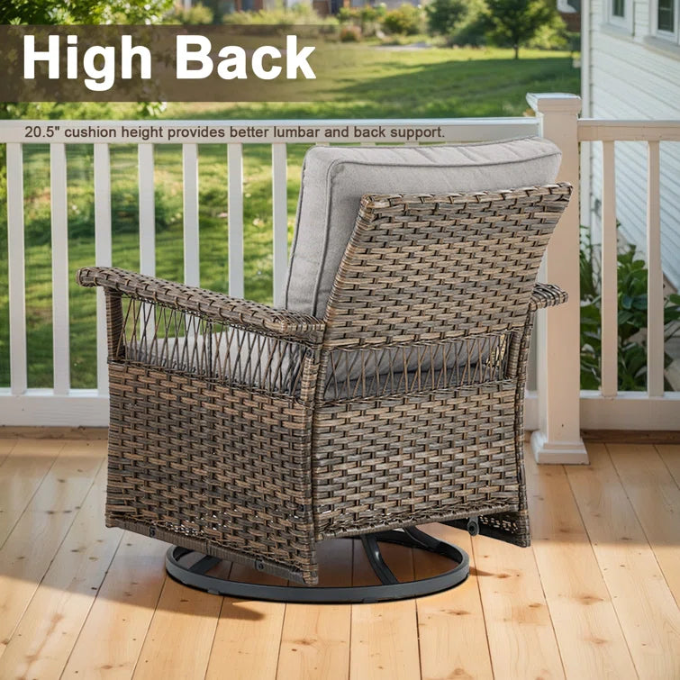 Swivel Patio Chair with Cushions