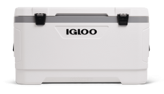 Igloo Marine Ultra 100 Qt Cooler, White & Moonscape Hard Side Ice Chest with UV Protection, Fish Ruler & Drain Plug