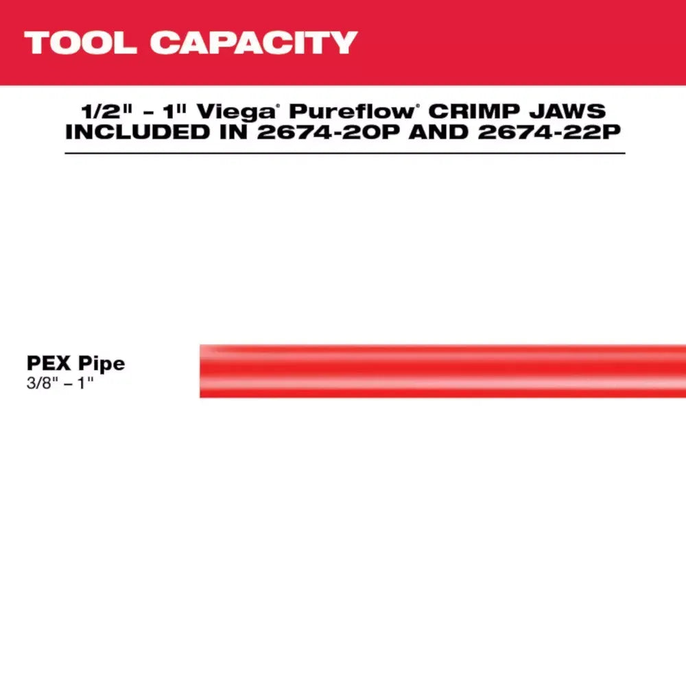 Milwaukee 2674-22P M18 18V Li-Ion Short Throw Press Tool Kit w/ PEX Crimp Jaws