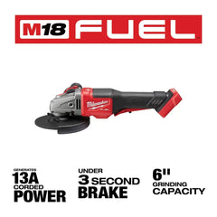 Milwaukee Pre-Sale 2980-20 M18 FUEL 18V 6 Inch Paddle Switch Grinder, Bare Tool