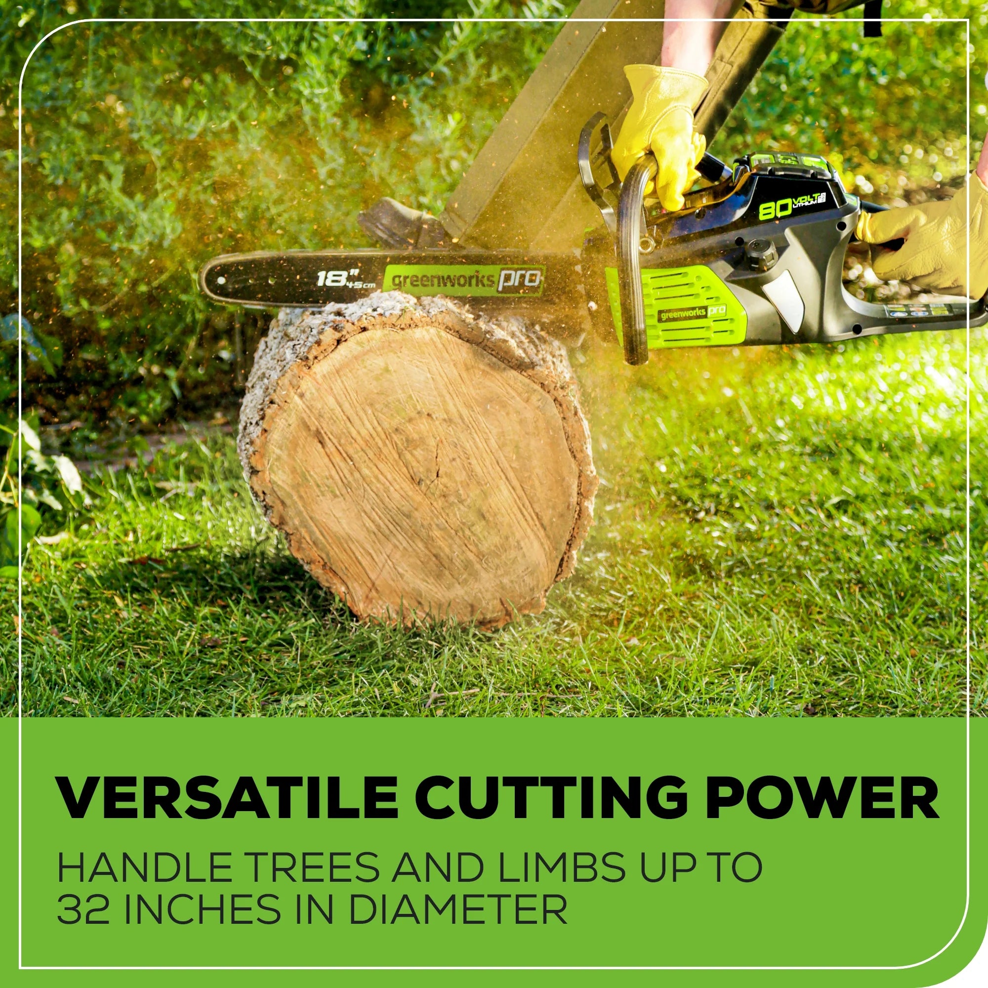 80V Cordless Chainsaw 18-Inch with Battery and Charger