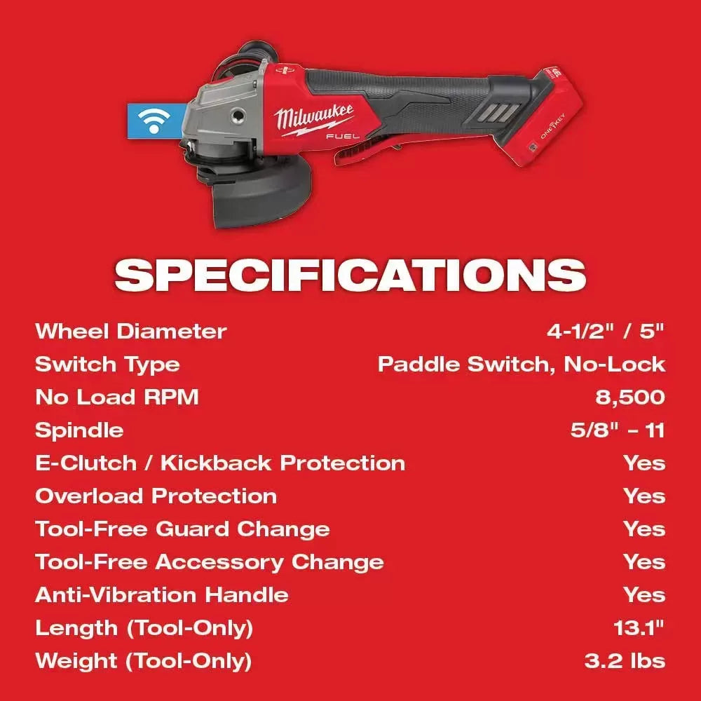 Milwaukee Pre-Sale 2882-20 M18 FUEL 4-1/2" / 5" Paddle Switch Braking Grinder - Bare Tool