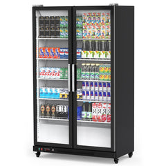 39 Cu Ft Freezer Refrigerator - Black 2 Door with Adjustable Shelves and Automatic Defrost