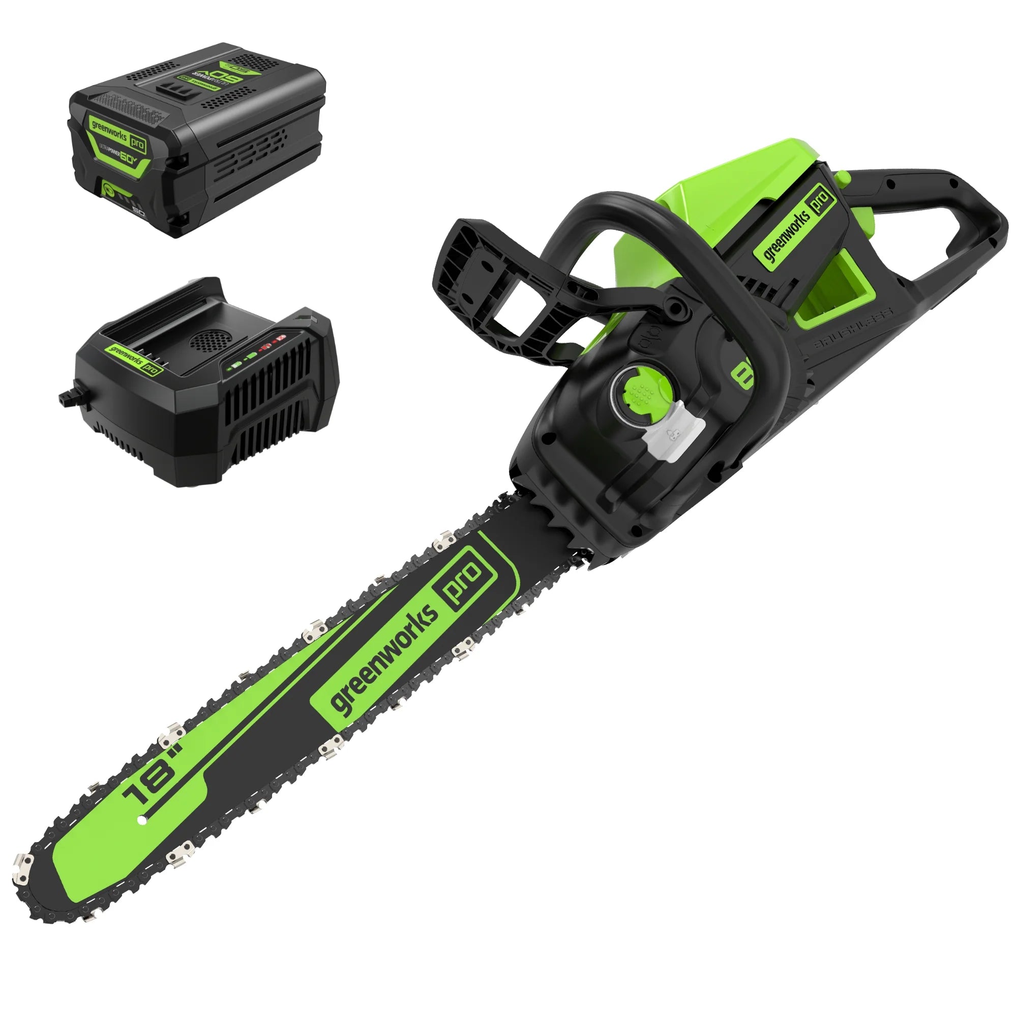 60V Cordless Chainsaw 18-Inch with 5.0Ah Battery and Charger