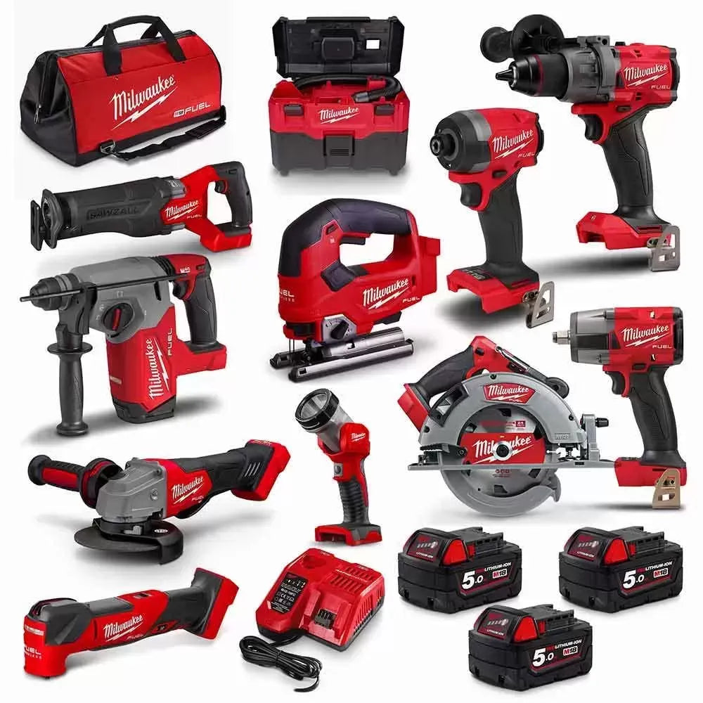 MILWAUKEE 18V FUELTM 11 Piece 3 x 5.0Ah Combo Kit M18FPP11A3503B