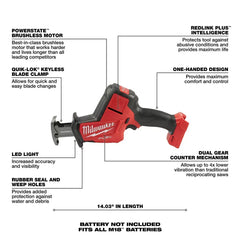 Milwaukee 2656-21PB M18 18V 1/4" Impact Kit w/ M18 FUEL HACKZALL and 2AH Battery