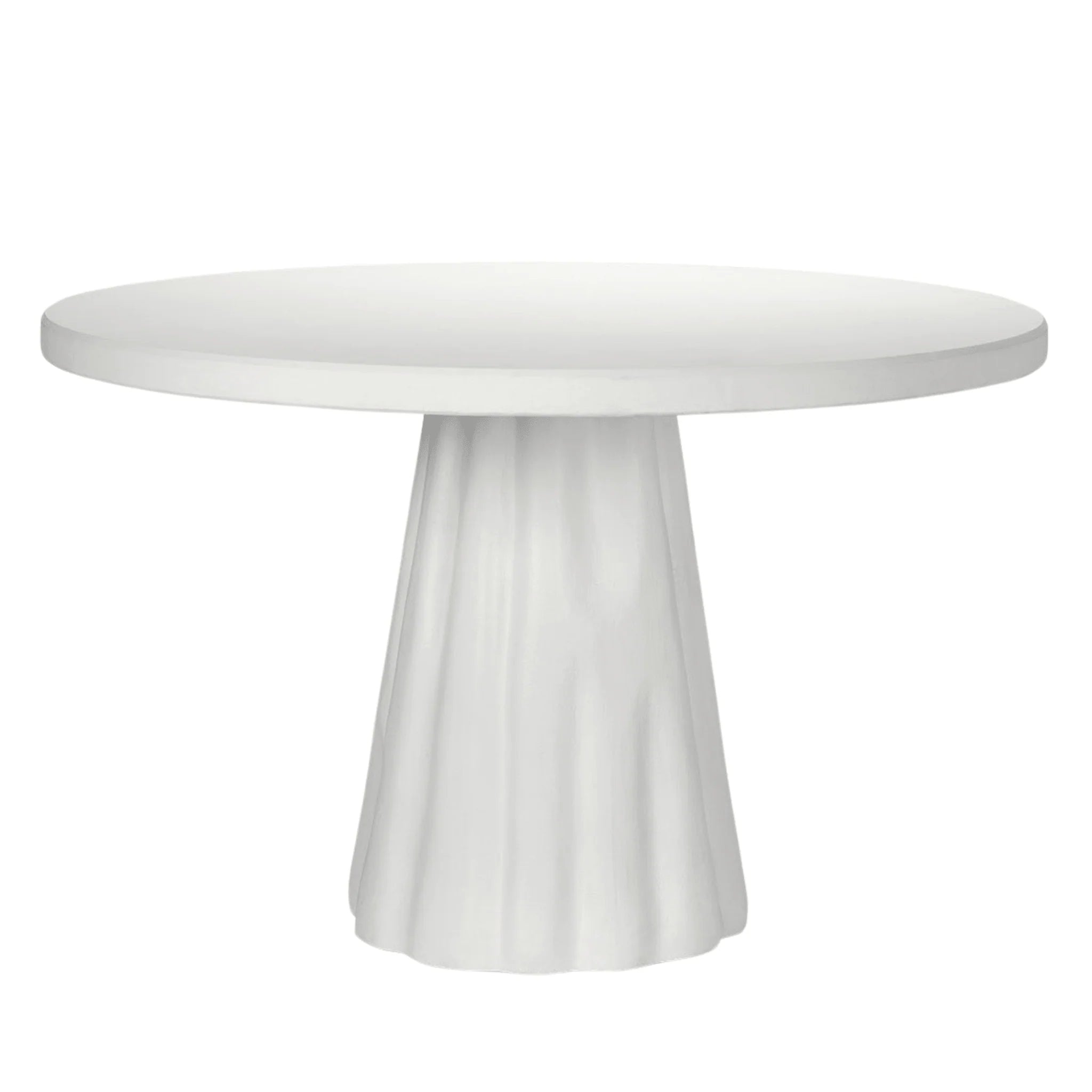 Modern White Reconstituted Stone Outdoor Dining Table