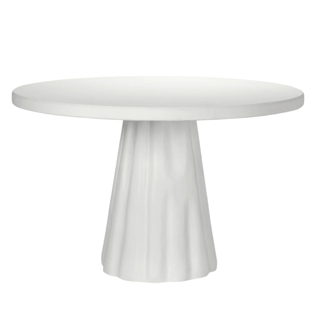 Modern White Reconstituted Stone Outdoor Dining Table