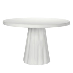 Modern White Reconstituted Stone Outdoor Dining Table