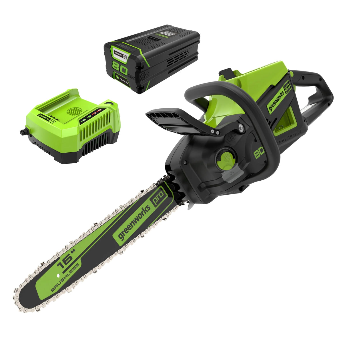 80V Cordless Chainsaw 16-Inch with 4.0Ah Battery and Charger