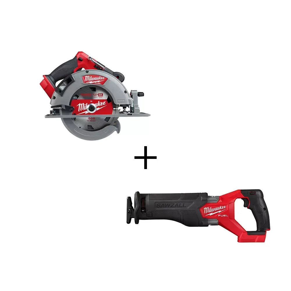 Milwaukee 2732-20 M18 FUEL 18V 7-1/4" Circular Saw w/ SAWZALL Reciprocating Saw