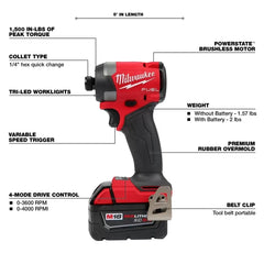 Milwaukee Pre-Sale 2953-22 M18 FUEL 18V 1/4" Hex Cordless Li-Ion Impact Driver Kit