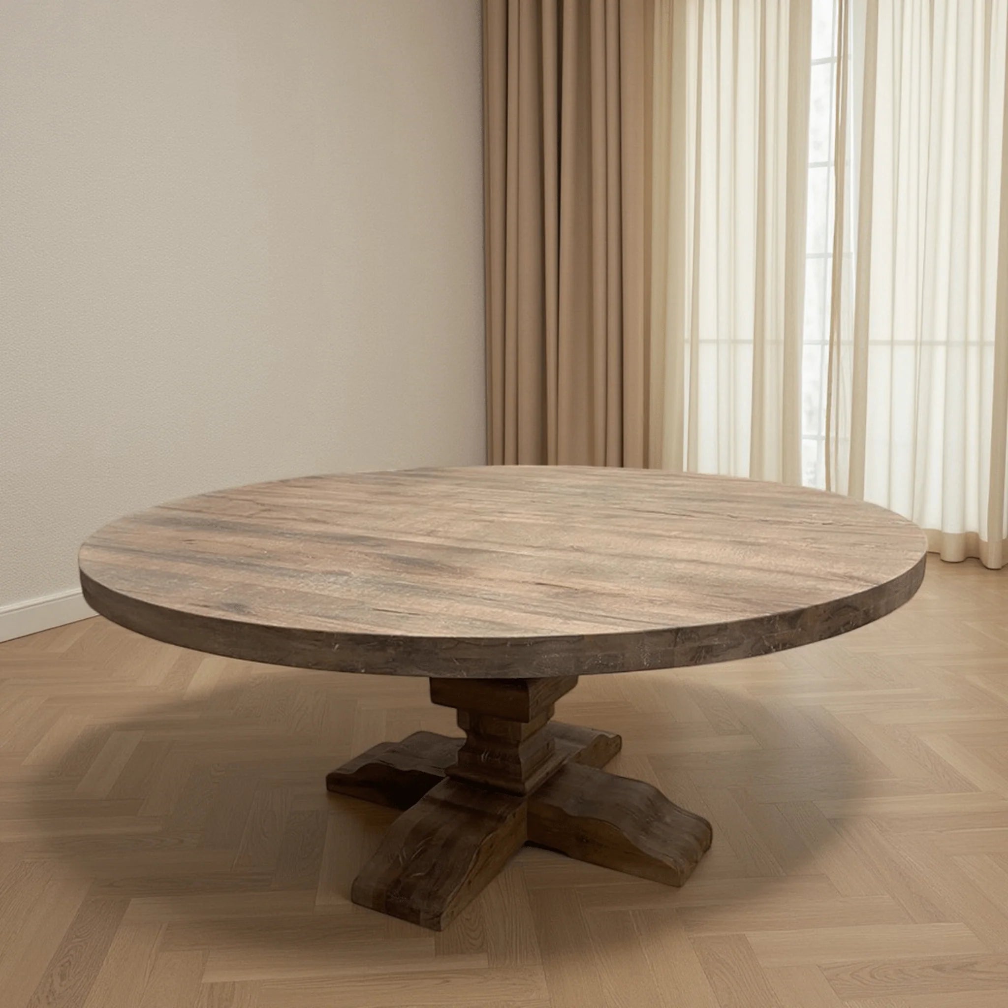 French Provincial Cottage Round Dining Table