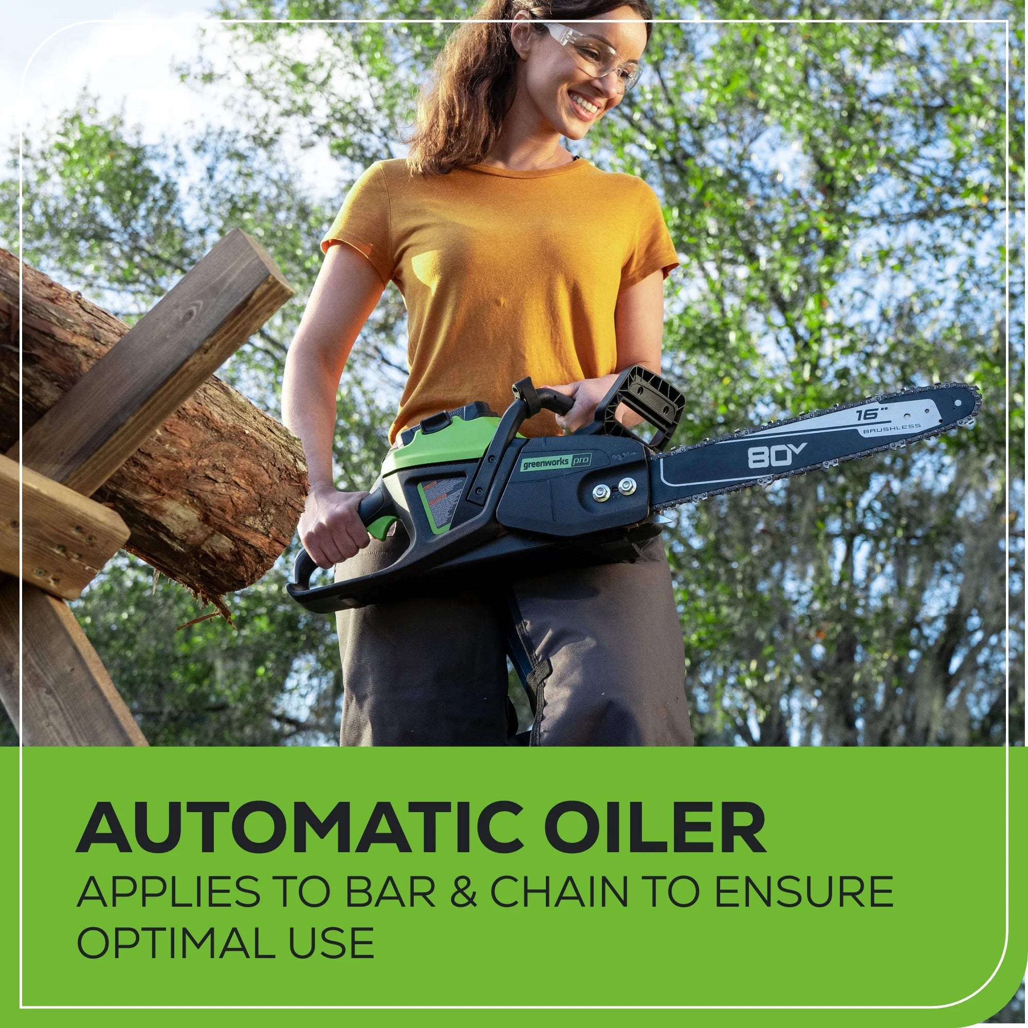 80V Cordless Chainsaw 16-Inch with 4.0Ah Battery and Charger