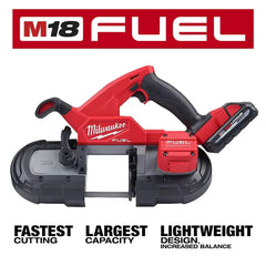 Milwaukee 2829-22 M18 FUEL 18V Lightweight Balanced Compact Band Saw Kit