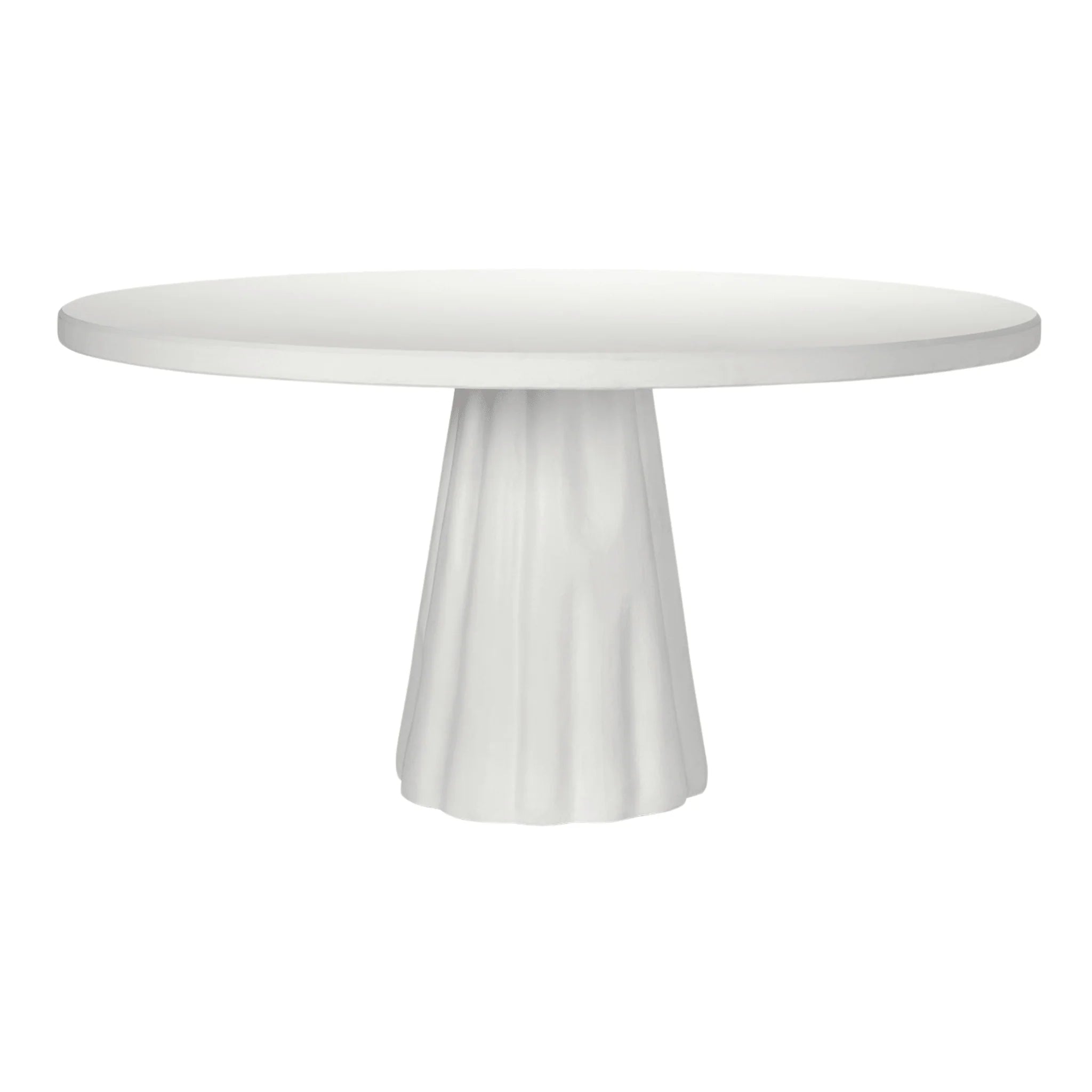 Modern White Reconstituted Stone Outdoor Dining Table