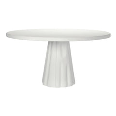 Modern White Reconstituted Stone Outdoor Dining Table