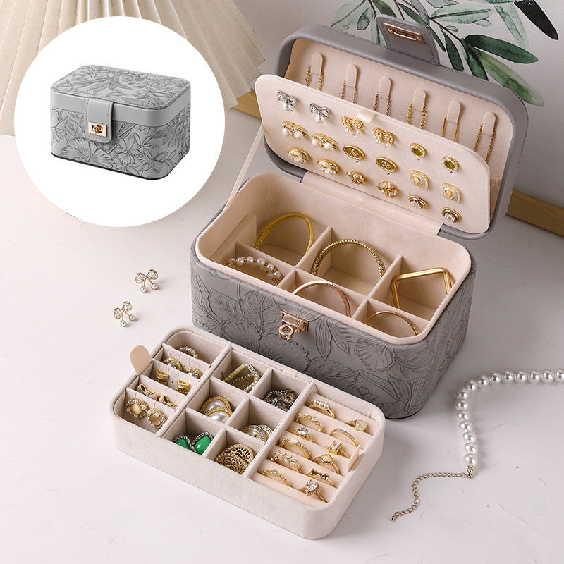 Embossed Leather Pattern Premium Jewelry Box