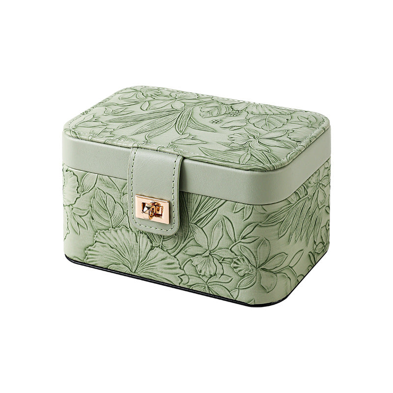Embossed Leather Pattern Premium Jewelry Box