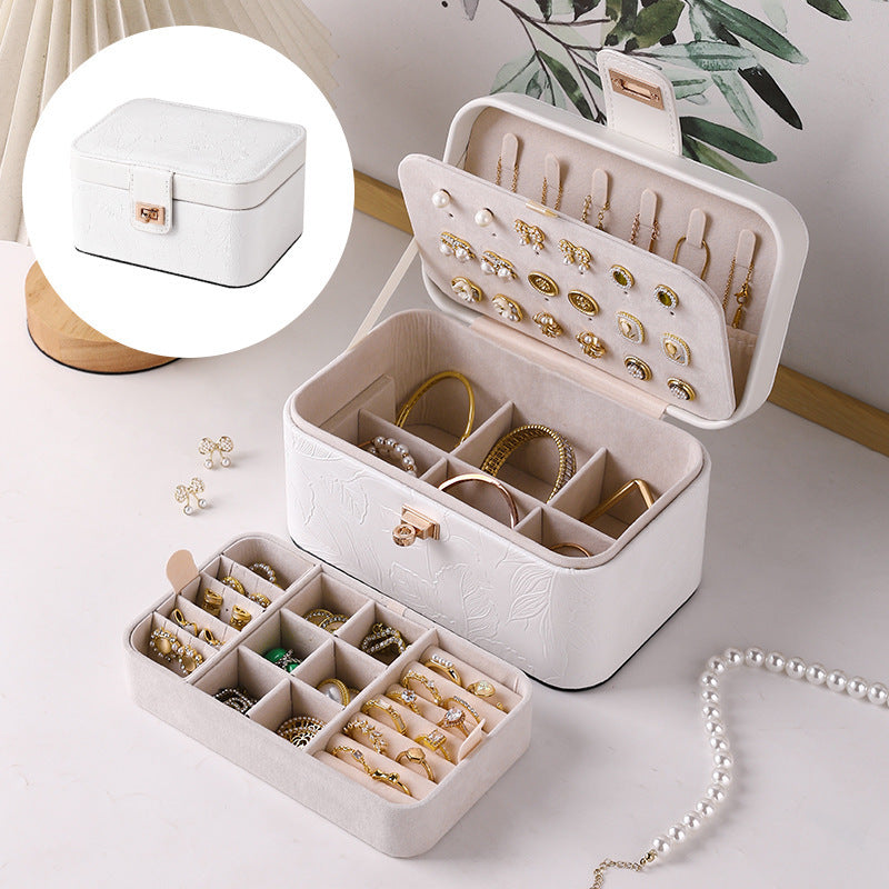 Embossed Leather Pattern Premium Jewelry Box