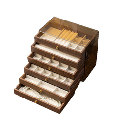 Multi-Layer Walnut Wood Grain Bracelet Jewelry Box