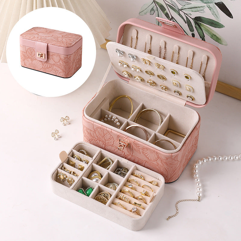Embossed Leather Pattern Premium Jewelry Box