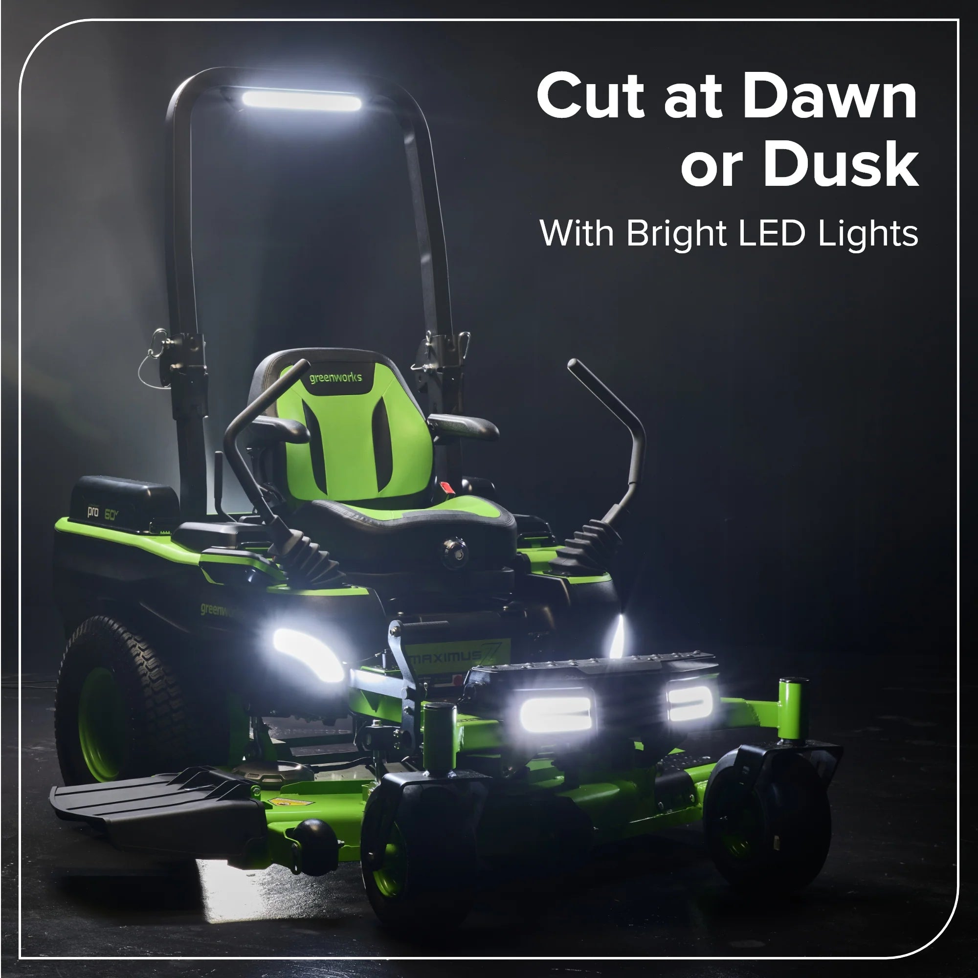 60V Cordless Zero Turn Riding Lawn Mower with 6 Batteries and Charger