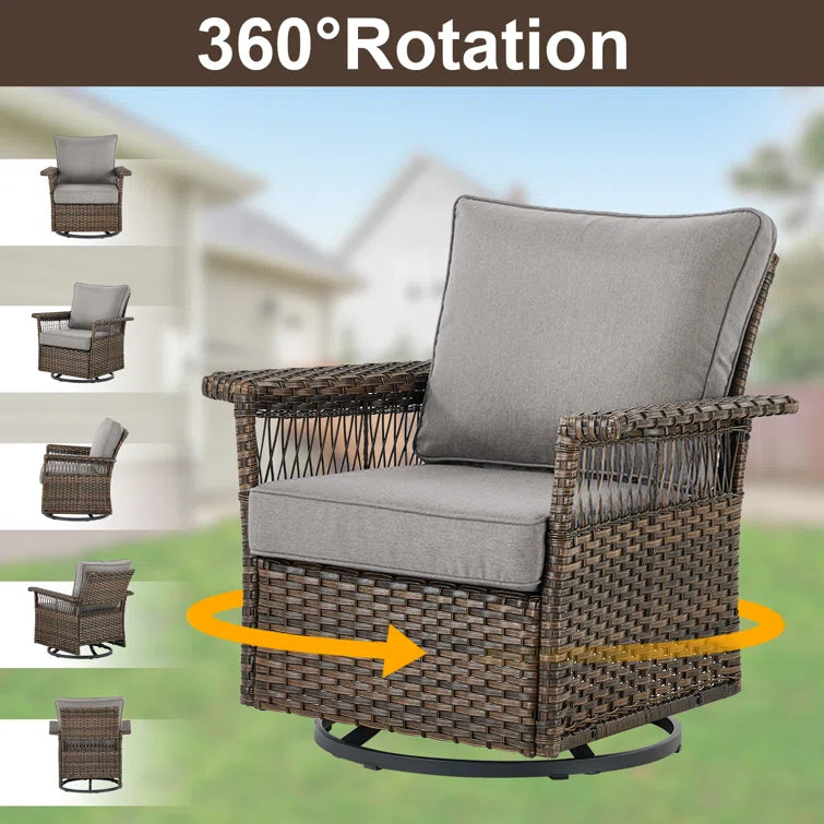 Swivel Patio Chair with Cushions