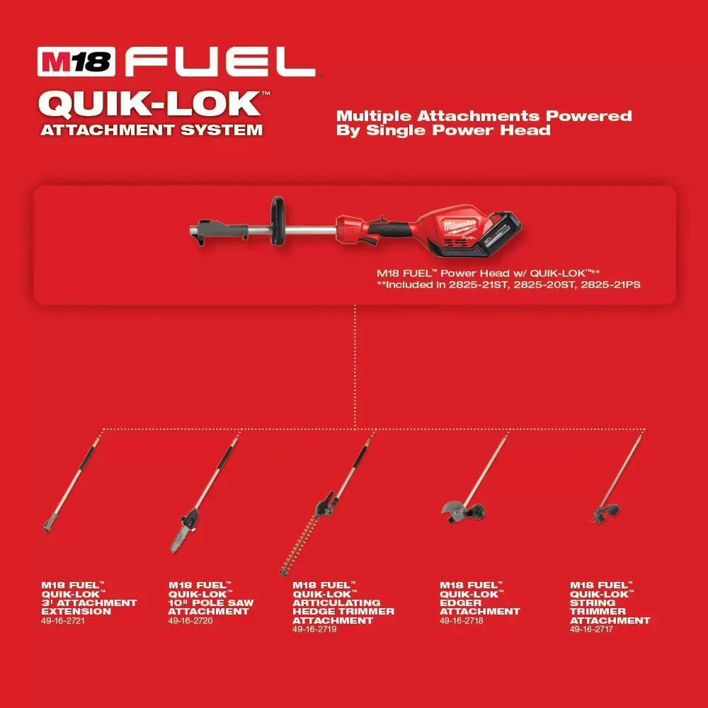 Milwaukee 2825-21E M18 FUEL Cordless String Trimmer / Edger Attachment Combo